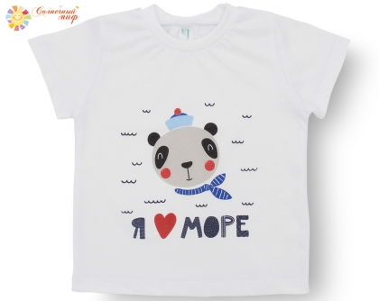 Футболка детская универсальная "Звери на море" (кулир)