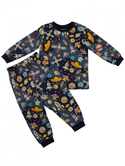Пижама детская (футер) Космос